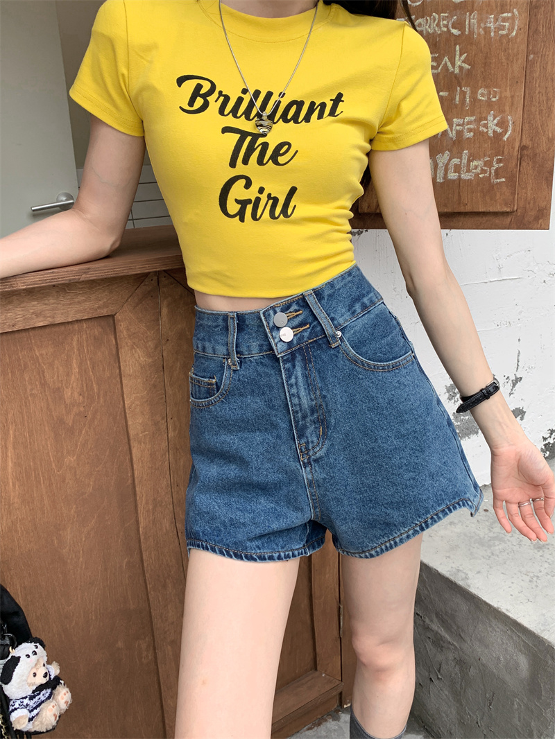 Shorts Denim Frayed - Shorts in denim blu da donna,